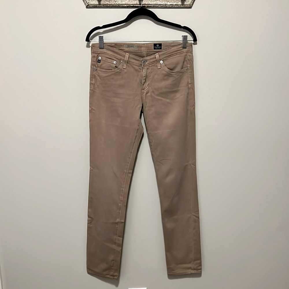AG Jeans “The Stilt” Cigarette Jean, Khaki, 27 Regular Length